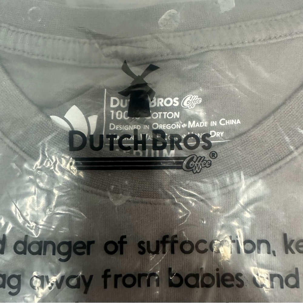 Dutch Bros NWT BRAND NEW IN BAG Gray w/Neon DRINK ONE FOR DANE WOMEN’S MEDIUM DB - Picture 8 of 9